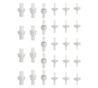 Lot de 28 clapets anti-retour en plastique PVDF avec membrane en silicone, valves anti-retour pour gaz, eau et huile en 6 tailles (1/8" à 1/2")