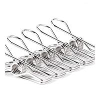 Lot de 28 épingles à linge robustes et polyvalentes en acier inoxydable - Pinces de séchage pour corde à linge, cuisine, sac alimentaire, 6,6