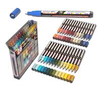 Lot de 28 marqueurs de peinture acrylique à pointe extra fine de 0,7 mm, pour peinture sur pierre, verre, bois, métal, toile - Couleurs Sud-Ouest - Non toxiques, à base d'eau, séchage rapide