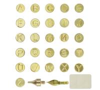 Lot de 28 pannes à souder en forme de lettres - Outil de combustion du bois - A-Z - Avec 2 copeaux de bois carrés arrondis - Pour bricolage, artisanat, sculpture