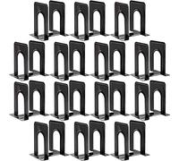 Lot de 28 Serre-Livres en métal Noirs pour Livres, Serre-Livres pour étagères, Serre-Livres pour Livres Lourds, Serre-Livres antidérapants pour Ranger des Livres, pour étagères, Bureau, Maison