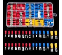 Lot de 280 cosses à sertir en cuivre rouge/bleu/jaune pour 22-10 AWG, assortiment d'accessoires électriques