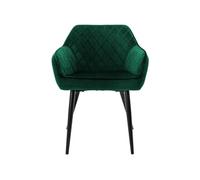 ML-Design Chaises - Velours Vert Foncé Lot de 2