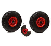 LOT de 2x roue increvable diable 260 x 85 (3.00-4) alésage 20 mm roulement à rouleaux