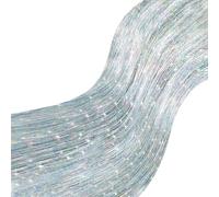 Lot de 3 000 brins de guirlandes de Noël en forme de stalactites argentées irisées | 50 cm - Décoration de sapin de Noël pour intérieur ou extérieur - Fournitures de fête d'anniversaire