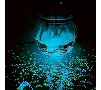 Lot de 3 000 pierres de sable phosphorescentes pour Halloween, 0,1 kg, mini galets décoratifs de 0,5 cm de diamètre, fête d'Halloween et mini décoration de paysage féérique (bleu)
