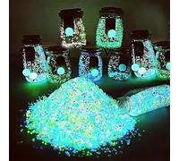 Lot de 3 000 pierres de sable phosphorescentes pour Halloween, 0,1 kg, mini galets décoratifs de 0,5 cm de diamètre, fête d'Halloween et mini décoration de paysage féérique (multicolore)