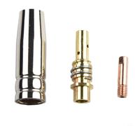Lot de 3 accessoires de brûleur de soudage MIG 15AK avec buse de contact et support pour binzel pour ouverture intérieure de 0,6 mm à 1,2 mm pour une version métallique robuste pour les travaux de