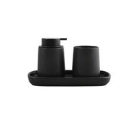 Lot de 3 accessoires de salle de bain en céramique MAONIE Noir mat MSV