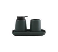 Lot de 3 accessoires de salle de bain en céramique MAONIE Vert Foncé mat MSV