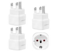 Lot de 3 Adaptateur Prise de Voyage Adaptateur Royaume-Uni France Prise, Adaptateur Type g, Adaptateur de Prise Angleterre pour UE vers Angleterre/Écosse/Irlande/Dubaï/Maldives
