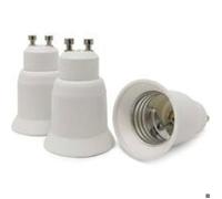 Lot de 3 adaptateurs de culot de lampe - Blanc - Culot GU10 vers E27 - Adaptateur de douille pour ampoule LED halogène à faible co