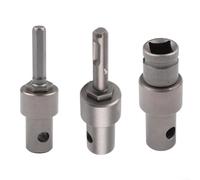 Lot de 3 adaptateurs de tarière pour tige SDS Plus pour entraînement 1/2", adaptateur de mandrin en acier haute résistance pour perceuse à percussion et visseuse sans fil, gris