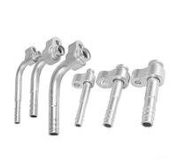 Lot de 3 adaptateurs de tube d'évaporateur en aluminium pour système R134a avec joints de tuyau droits et coudés, finition argentée (tuyau coudé)