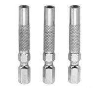Lot de 3 adaptateurs hexagonaux de 4 mm pour tournevis de 6,35 mm, porte-embout en acier au chrome vanadium avec tige de 6,35 mm pour outils de perceuse électrique, argent