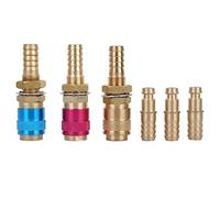 Lot de 3 adaptateurs M10 à gaz et refroidissement par eau - Raccord rapide - Connecteur de tuyau - Rouge/jaune+bleu - Pour lampe de soudage TIG