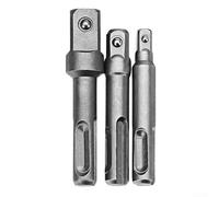 Lot de 3 adaptateurs pour douilles SDS Plus vers hexagonales, convertisseur de forets à tige ronde pour tournevis électrique, outil de rechange à cliquet électrique avec verrouillage à ressort, 6,35