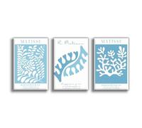 Lot de 3 affiches Matisse bleues Henri Matisse, art mural, impression d'art matisse, art mural, art d'exposition, décoration de salon 30,5 x 45,7 cm (3