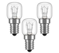 Lot de 3 Ampoule Four E14 25W Résistante à 300°C, Ampoule E14 Blanc Chaud 2700K pour Four Micro-ondes, Lampe de Sel et Réfrigérateur, Durée de Vie Prolongée, Base Argentée E14 Petit Culot à Vis