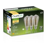 Lot de 3 ampoules LED E27 ST64 6W 2200K 50W équiv. fumé