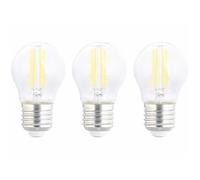 Lot de 3 ampoules LED filament E27 à intensité variable - 4 W - 470 lm - Blanc neutre - Luminea
