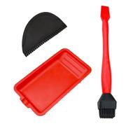 Lot de 3 applicateurs de colle à bois, comprenant un pinceau, un peigne et un plateau, outil réutilisable pour appliquer la colle sur les chants de meubles