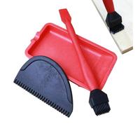 Lot de 3 applicateurs de colle à bois, pinceau à colle à bois, silicone avec plateau adhésif et peigne adhésif, répartiteur de colle, applicateur, pinceau adhésif, application uniforme, pinceau à