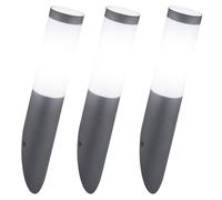 Lot de 3 appliques extérieures façades lampe torche de jardin INOX anthracite dans un set comprenant des ampoules LED