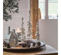 Lot de 3 arbres décoratifs Laruns blanc vieilli