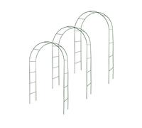 Lot de 3 arches de jardin métallique pour plantes grimpantes - Arceau rosiers grimpants - Résistant aux intempéries