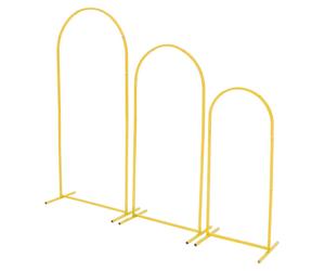 Lot de 3 arches de mariage SucceBuy, supports de fond de 1,2/1,5/1,8 m, arches en métal doré pour les fêtes, les anniversaires, les remises de diplômes, les jours fériés et les cérémonies