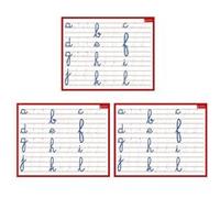 Lot de 3 ardoises effaçables - 2 faces - Lettres de l'alphabet - 21x26,5cm - Scolaire