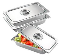 Lot De 3 Bac Inox Alimentaire, Plat Four Rectangulaire, 32,5 x 17,6 CM Plats À Four En Acier Inoxydable, Plat Four Rectangulaire, Bac De Cuisson En Inox, Pour Servir Des Plats Et Gril Gâteaux