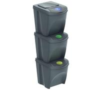 Prosperplast Bacs de recyclage Lot de 3 75 L (3x25 L) Gris