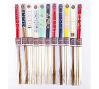 Lot de 3 baguettes de cuisine assorties, fabriquées au Japon, bambou naturel Saibashi, 33 cm, motif mignon Shiba Inu, motif japonais traditionnel, motif moderne simple, motif coloré