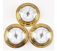 Lot de 3 baromètres, thermomètres, hygromètres, 9,8 cm, station météo analogique à suspendre au mur, pour la maison, le bateau de pêche, les hôtels, les bureaux, les usines (piles non nécessaires)