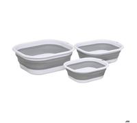Lot de 3 Bassines Retractable Grises 3+5+10L - 5 five simply smart