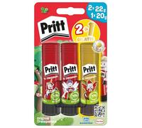 Lot de 3 bâtons de colle Pritt - PBS2B - Avec colle multicolore