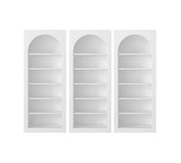 Vente-unique - Lot de 3 bibliothéques avec 6 niches - Blanc - CYMORA