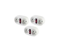 - Lot de 3 biplites dominos 2x16A + interrupteur
