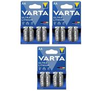 Lot de 3 Blisters de 4 piles Lithium LR6/AA