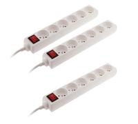 Lot de 3 blocs multiprise 6 prises 16A 2P+T interrupteur - blanc - Zenitech