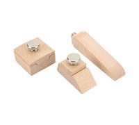 Lot de 3 blocs de ponçage en bois pour outils de ponçage des bords du cuir | Bloc de ponçage manuel en bois de hêtre, biseau quadratique cuniforme, retenue en acier à ressort, outil d'artisanat du cuir