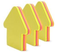 Lot de 3 Blocs note flèche adhésifs repositionnables, 3 Blocs mémo de 100 feuilles de 5 couleurs fluo, soit 300 notes, format 7x7cm Multicolore G