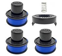 Lot de 3 bobines de fil + 1 capuchon + 1 ressort, compatible avec Black | Bobine d'alimentation automatique de rechange 9 m / 29.53ft x 1,5 mm / 0.0591 in, compatible avec les débroussailleuses Black