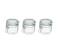 Lot de 3 Bocaux Terrines en Verre Gradué Jarro 0,325L Transparent