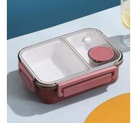 Lot de 3 boîtes à déjeuner séparées passant au micro-ondes avec tasse à sauce - Récipient de stockage alimentaire étanche pour bureau, école, 22,5 cm