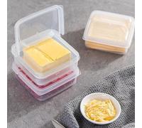 Lot de 3 boîtes à fromage pour réfrigérateur avec couvercle rabattable, range-aliments empilables pour réfrigérateur, bloc à beurre, boîte de conservation pour tranches de fromage, légumes-