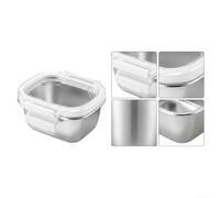 Lot de 3 boîtes à goûter empilables en métal 431,48 g | Design emboîtable, économise de l'espace dans le réfrigérateur, garde-manger organisé, acier, facile à nettoyer