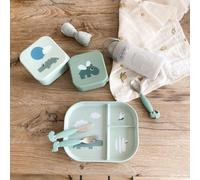 Done by Deer Lot de 3 boîtes à goûter Happy Clouds Vert - Boîtes à goûter pratiques en trois tailles différentes - Boîte : 100 % polypropylène, couvercle : 100 % polyéthylène de qualité alimentaire